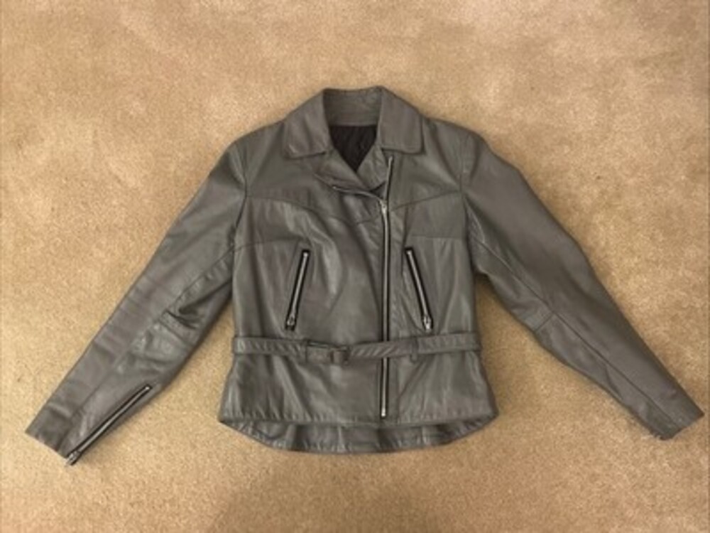 Golden Crown Bristol Vintage 60s 70s 80’s Grey Women’s Fitted Motorcycle Jacket